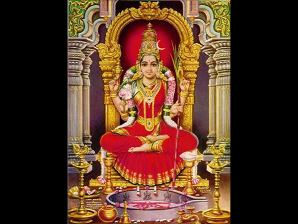 9.పర్వతి దేవి కామాక్షి అమ్మవారుగా