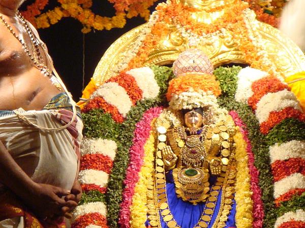 ప్రసన్నురాలైన శ్రీదేవి తిరుచానూరులోని పద్మ సరోవరంలో