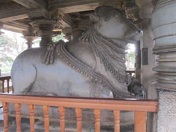 ఈ రెండు శివలింగాలకు ఎదురుగా రెందు పెద్ద నందులు