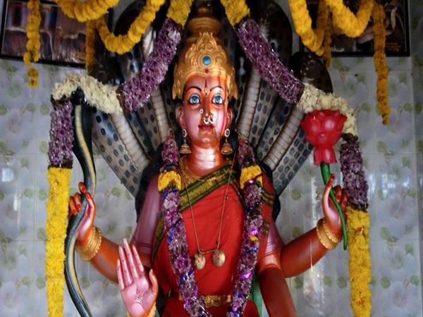 గర్భాలయంలో నాగదేవత రూపం